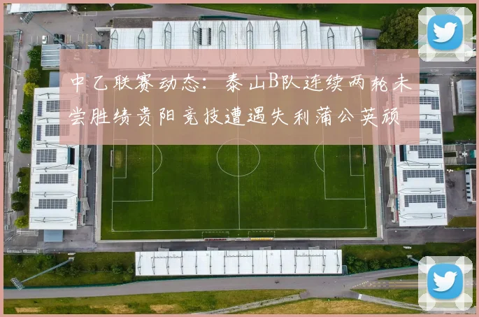 中乙联赛动态：泰山B队连续两轮未尝胜绩贵阳竞技遭遇失利蒲公英顽强战平